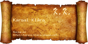 Karsai Klára névjegykártya
