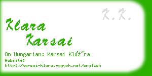 klara karsai business card